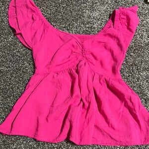 Women's Pink Ruffled Top